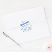 Blauw Laatste toast Strand Bachelorette Weekend St Ronde Sticker (Envelop)