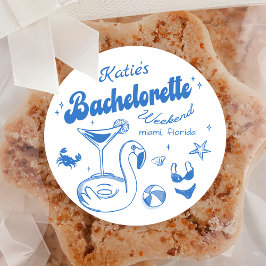 Blauw laatste toast Strand Bachelorette Weekend St Ronde Sticker