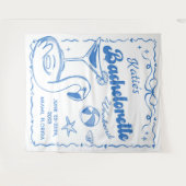 Blauw Laatste Toast Strand Bruidsfeest Tapijt Wandkleed (Voorkant (horizontaal))