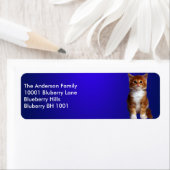 Blauw label retouradres gember kat (Insitu)