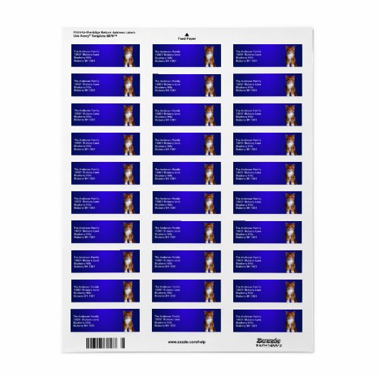 Blauw label retouradres gember kat (Full Sheet)
