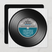 Blauw Label Vinylplaat Jubileumfeest Kaart (Voorkant / Achterkant)