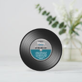 Blauw label Vinylrecord verrassingsgroep Kaart (Staand voorkant)