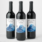 Blauw Label voor bruiloften Wijn Etiket (Flessen)