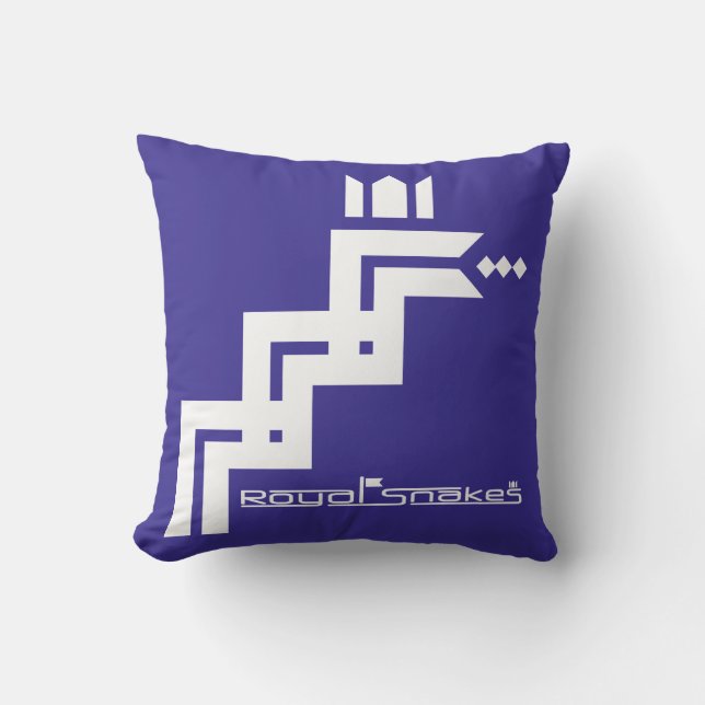 Blauw label voor koninklijke slangen kussen (Voorkant)