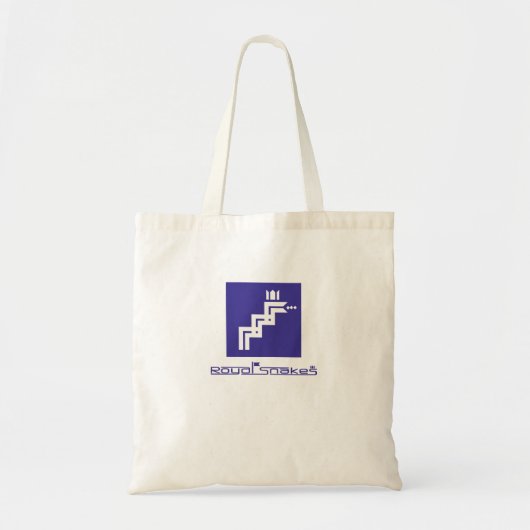 Blauw label voor koninklijke slangen tote bag (Voorkant)