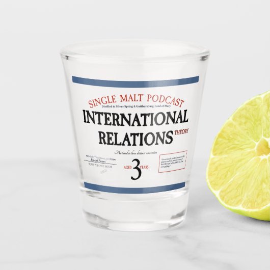 "Blauw label" Whiskey & IR Theory Shot Glass Glas (Voorkant)