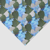 Blauw Lacecap Hydrangea Floral Patroonpapier Tissuepapier (Detail)