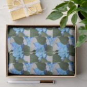 Blauw Lacecap Hydrangea Floral Patroonpapier Tissuepapier (Geschenk)