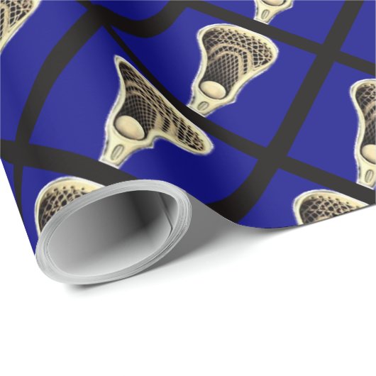 Blauw Lacrosse Cadeau Cadeaupapier (Rol Hoek)