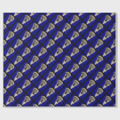 Blauw Lacrosse Cadeau Cadeaupapier (Vlak)