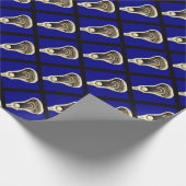 Blauw Lacrosse Cadeau Cadeaupapier (Hoek)