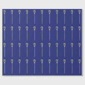 Blauw Lacrosse Cadeau Cadeaupapier (Vlak)