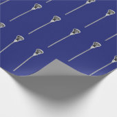 Blauw Lacrosse Cadeau Cadeaupapier (Hoek)