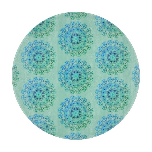 Blauw Lacy Patroon  Snijplank (Voorkant)