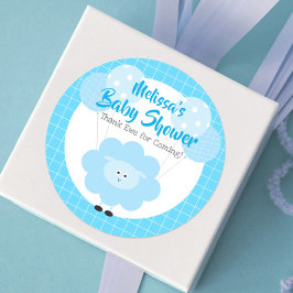 Blauw Lam Schattige Modern Kawaii Sweet Boy Baby s Ronde Sticker