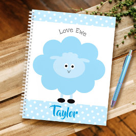 Blauw Lammetje Liefde Ooievaar Aangepaste Naam Scr Notitieboek
