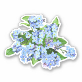 Blauw land bloemen Aangepast gesneden vinylSticker Sticker