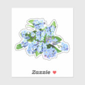 Blauw land bloemen Aangepast gesneden vinylSticker Sticker (Vel)