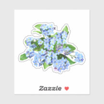 Blauw land bloemen Aangepast gesneden vinylSticker
