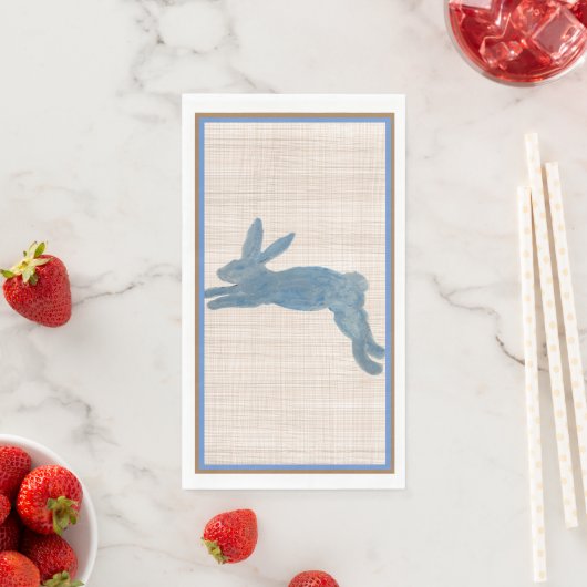 Blauw land Frans Bunny Rabbit Paper Napkin Servet (Insitu)