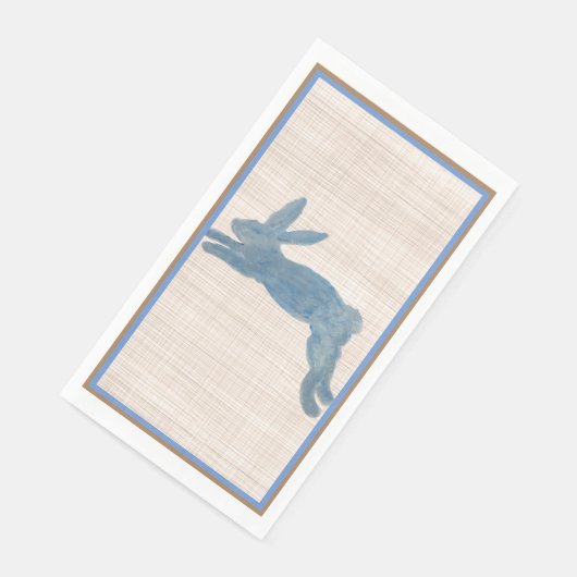Blauw land Frans Bunny Rabbit Paper Napkin Servet (Hoek)