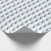 Blauw land Franse Bunny Rabbit Cadeaupapier (Hoek)