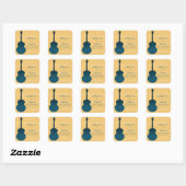 Blauw land gitaar Opslaan Datum Stickers (Vel)
