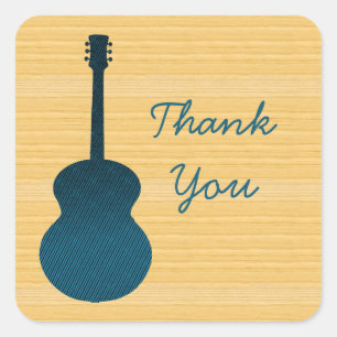Blauw land Guitar Dank u Stickers