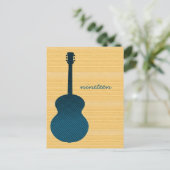 Blauw land Guitar Table Number Briefkaart (Staand voorkant)