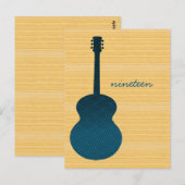 Blauw land Guitar Table Number Briefkaart (Voorkant / Achterkant)