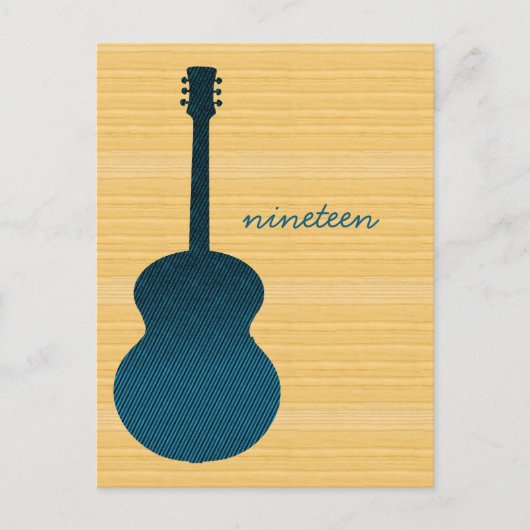 Blauw land Guitar Table Number Briefkaart (Voorkant)