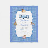 Blauw land met Baby Beren Fleece Deken (Voorkant)