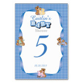 Blauw Land Plaid met Baby Beren Tafelnummers (Achterkant)