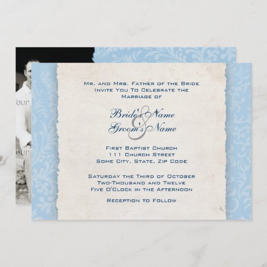 Blauw land Uitnodiging tot een wedstrijd voor het  (Voorkant / Achterkant)