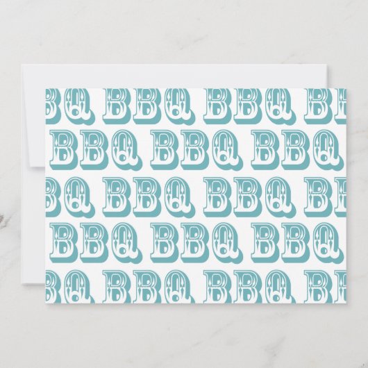 Blauw land Western BBQ Birthday Party Uitnodiging (Achterkant)