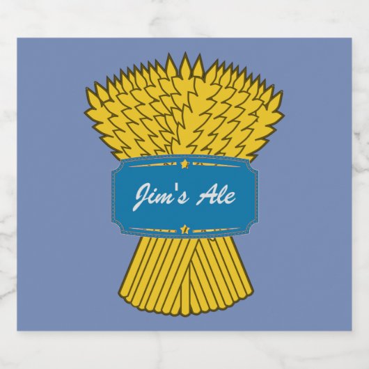 Blauw, Landbouwlabel. Bier Etiket (Enkel label)