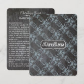 Blauw Landelijke Metalen Pot Met Krijtbord Huwelij Kaart (Voorkant / Achterkant)