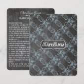 Blauw Landelijke Metalen Pot Schrijfplank Trouwfee Kaart (Voorkant / Achterkant)