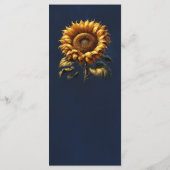 Blauw Landelijke Zonnebloem Trouwmenu Menu (Achterkant)