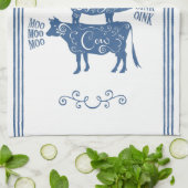 Blauw  landhuis Gestapeld Boerderij Theedoek (Gevouwen)