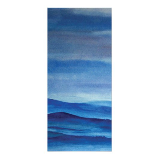 Blauw landschap 10,2 cm x 22,9 cm Rackkaart Reclamekaart (Voorkant)