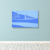 Blauw landschap canvas afdruk (Insitu (Houten vloer))