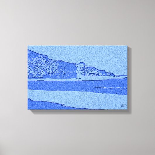 Blauw landschap canvas afdruk (Voorkant)