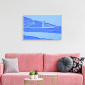 Blauw landschap canvas afdruk (Insitu (Woonkamer))