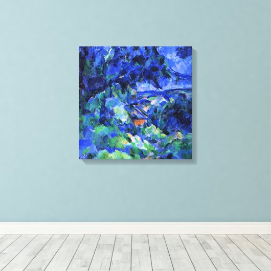 Blauw landschap door Paul Cezanne Canvas Afdruk (Insitu (Houten vloer))