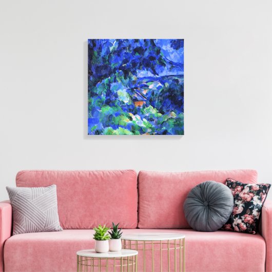 Blauw landschap door Paul Cezanne Canvas Afdruk (Insitu (Woonkamer))