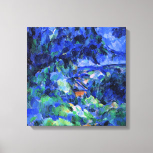 Blauw landschap door Paul Cezanne Canvas Afdruk