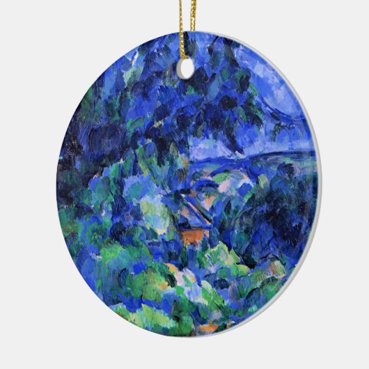 Blauw landschap door Paul Cezanne Keramisch Ornament (Links)