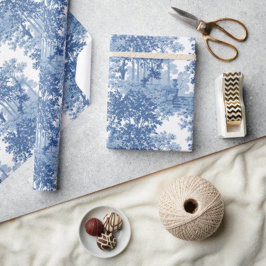  blauw landschapsprofiel met URL's en kolommen Cadeaupapier (Crafts)